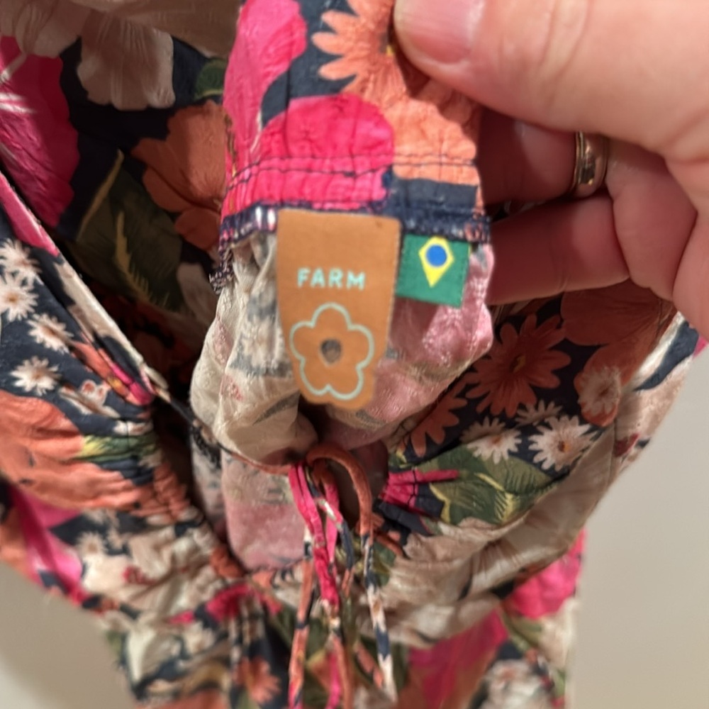 Farm Rio Tropical Hibiscus Floral Spaghetti Strap Mini Dress - Picture 3 of 7